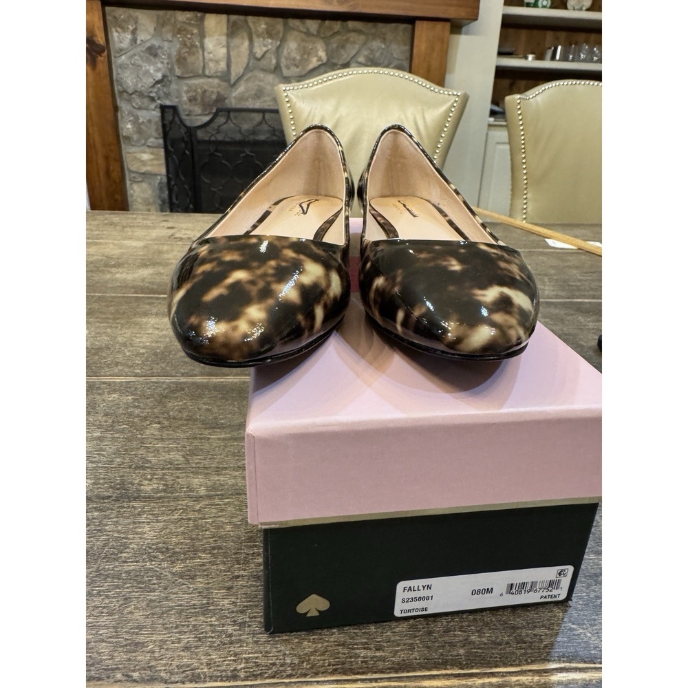 NEW Kate Spade New York Fallyn Tortoise Fur Leather Ballet Flats Womens Size 9 - Picture 6 of 12